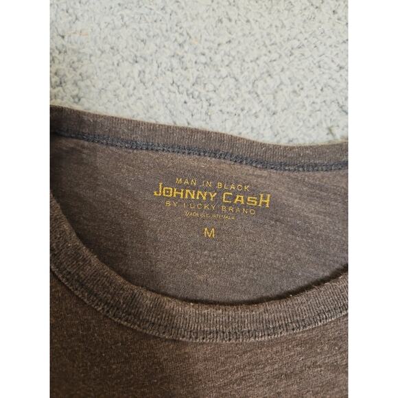 Johnny Cash Show T Shirt MEDIUM Brown Distressed - Picture 3 of 10